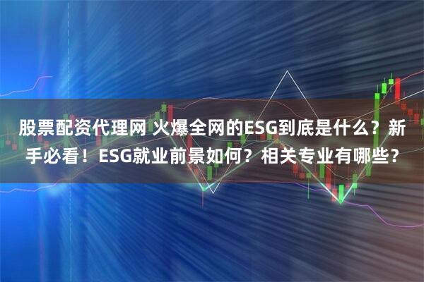 股票配资代理网 火爆全网的ESG到底是什么？新手必看！ESG就业前景如何？相关专业有哪些？